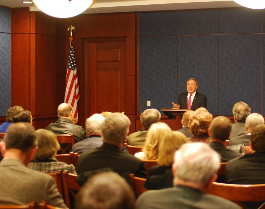 Durbin spoke to a group of Illinois Community College Trustees and Presidents about higher education issues.